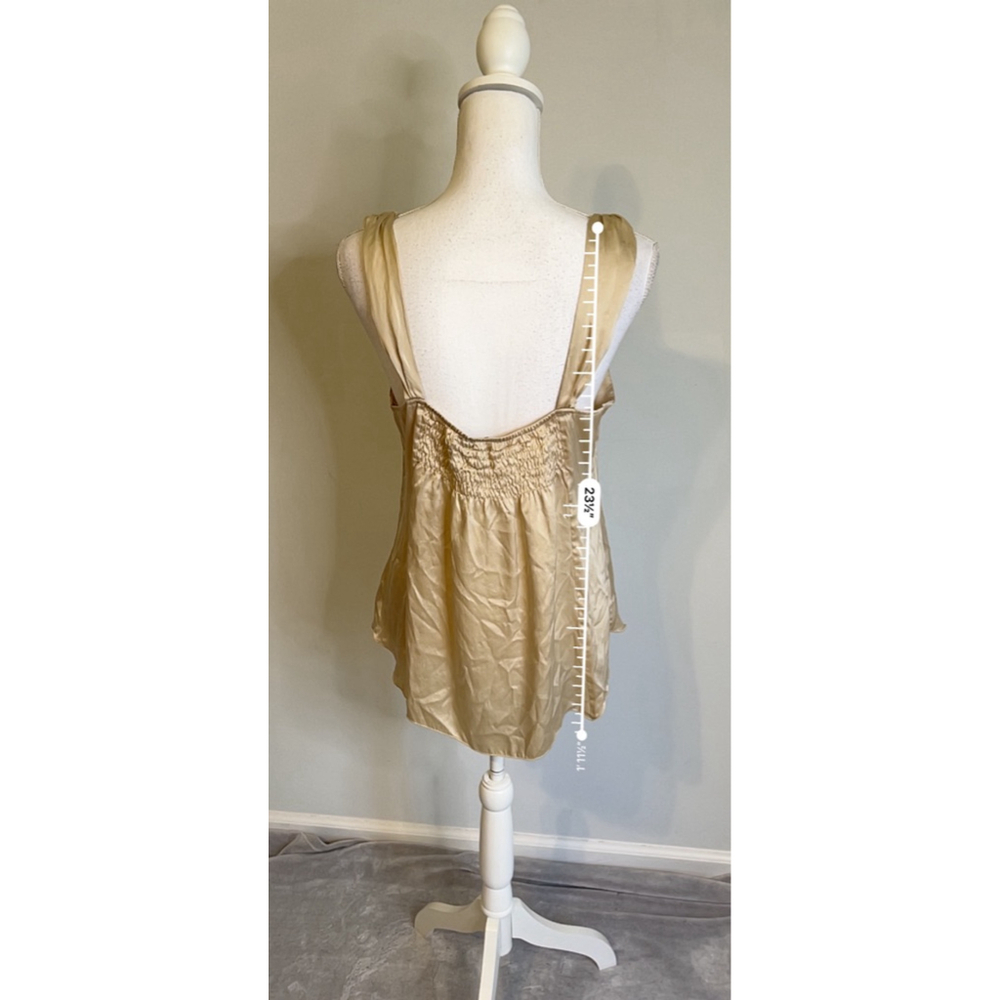 100% Silk NY & COMPANY Gold Y2K Camisole Size 12 - Picture 7 of 8